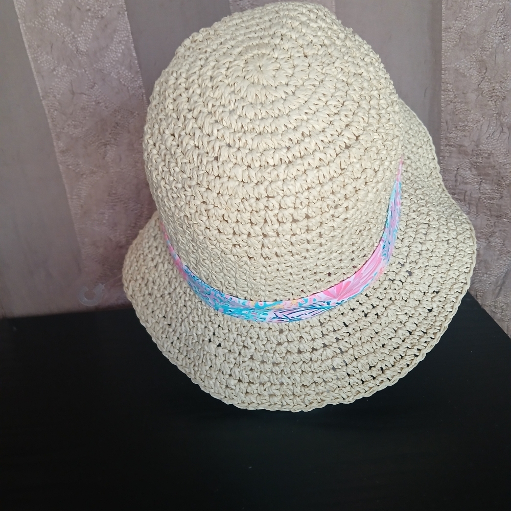 💎 Lilly Pulitzer Tropical Bucket Hat Multi Splash Dance Straw NWOT - Picture 6 of 9